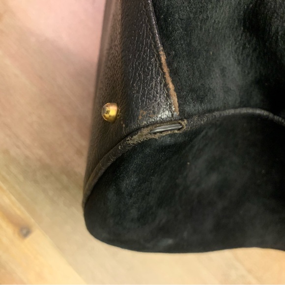 Authentic Gucci, bamboo black suede 2 way bag - Picture 14 of 16